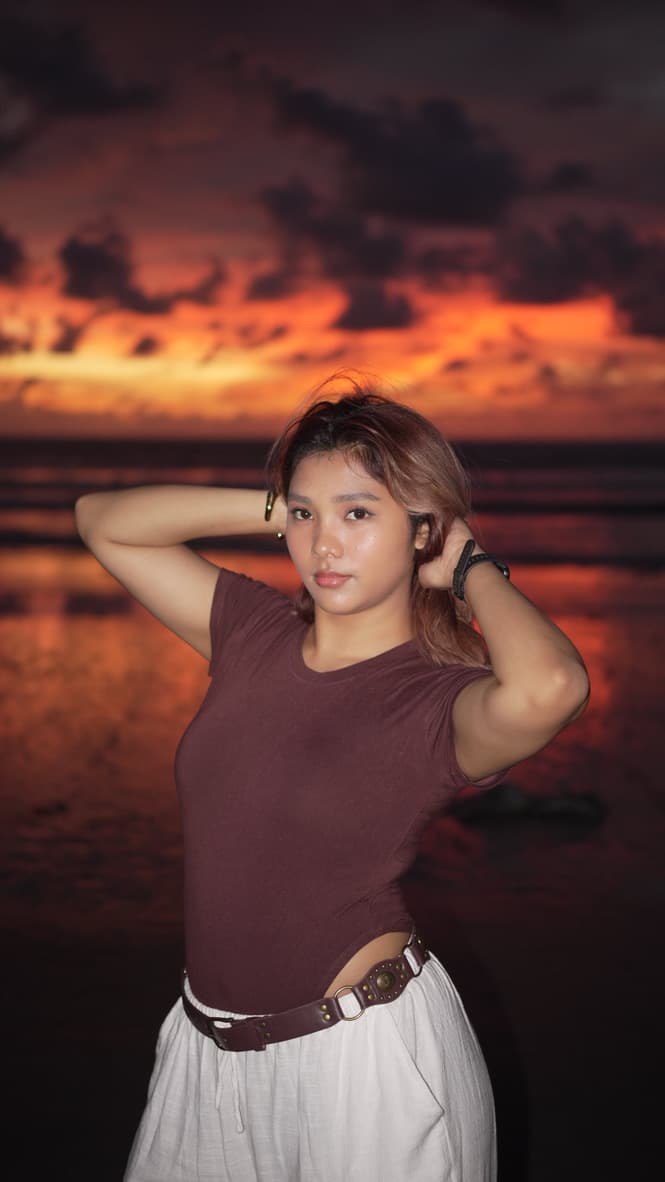 Kuta sunset with My Wife